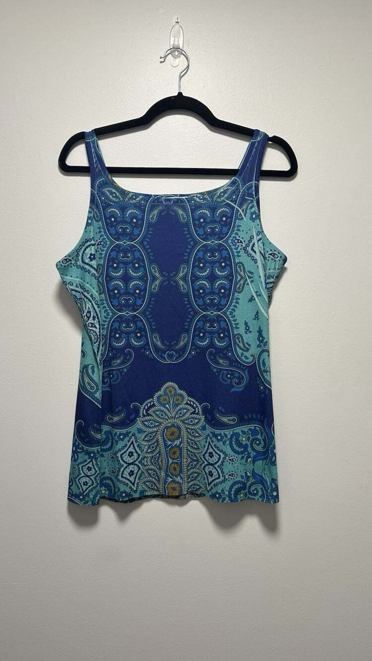 Dress Barn Vintage Y2K Paisley Printed Tank Top Plus Size 1X